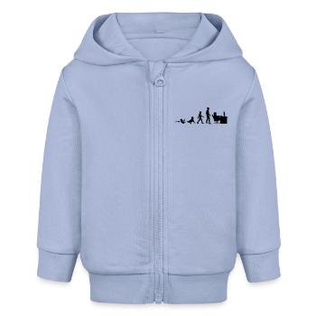 viva_la_evolution__geek_1__f1 - Veste à capuche bébé bio Stanley/Stella - ciel - Devant