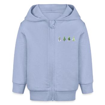 Sapin de Noël enneigé - Veste à capuche bébé bio Stanley/Stella - ciel - Devant