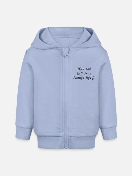 Deutsche Schrift - Baby Organic Kapuzenjacke Baby Connector von Stanley/Stella - Sky