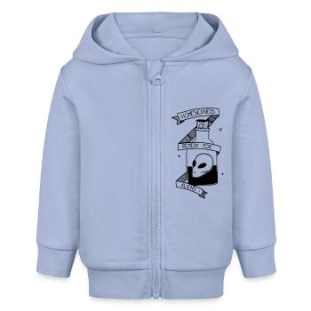 Bottle alien head - Baby Organic Zip-up Hoodie by Stanley/Stella - sky - Front
