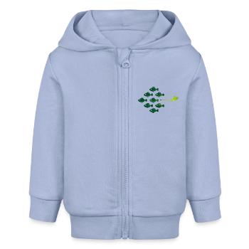 végétaliens ose lumière - Veste à capuche bébé bio Stanley/Stella - ciel - Devant