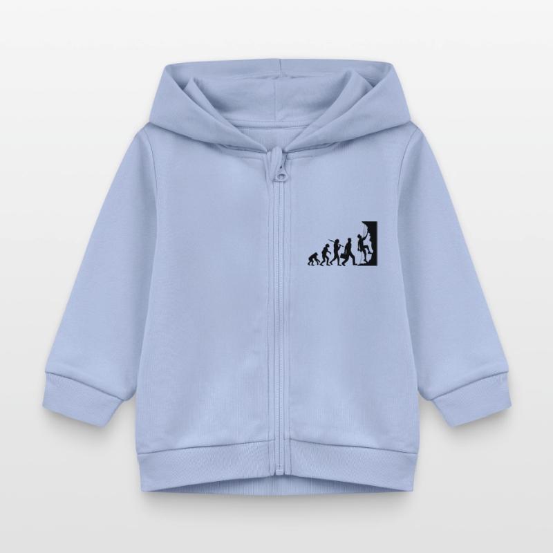 evolution evolution born steep wall climbs Baby Organic Zip-up Hoodie by Stanley/Stella