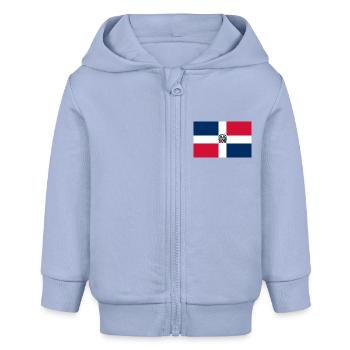 Flagge der Dominikanischen Republik - Baby Organic Kapuzenjacke Baby Connector von Stanley/Stella - Sky - Vorne