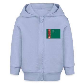 Drapeau du Turkménistan - Veste à capuche bébé bio Stanley/Stella - ciel - Devant