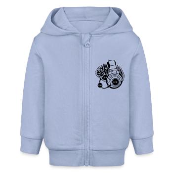 funny motifs: the brain synchronization - Baby Organic Zip-up Hoodie by Stanley/Stella - sky - Front