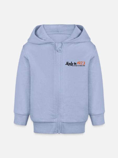 Made in 1973 - Baby Organic Kapuzenjacke Baby Connector von Stanley/Stella - Sky
