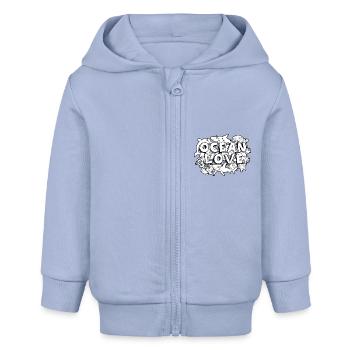 doodle Art Ocean - Baby Organic Zip-up Hoodie by Stanley/Stella - sky - Front