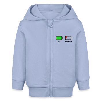 Baby at full throttle - Baby Organic Zip-up Hoodie by Stanley/Stella - sky - Front
