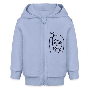 Emoji Grüßen - Baby Organic Kapuzenjacke Baby Connector von Stanley/Stella - Sky - Vorne