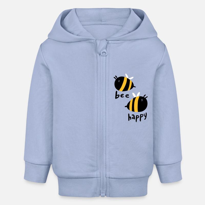 Bee Happy - Veste à capuche bébé bio Stanley/Stella - ciel