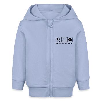 eat sleep camping zelt - Baby Organic Kapuzenjacke Baby Connector von Stanley/Stella - Sky - Vorne