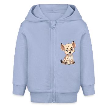 Baby- Hyäne - Baby Organic Kapuzenjacke Baby Connector von Stanley/Stella - Sky - Vorne