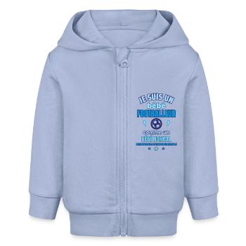 Bébé Footballeur,Cadeau de naissance Drôle,foot - Veste à capuche bébé bio Stanley/Stella - ciel - Devant