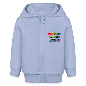 Schutz der LGBTQ-Rechte - Baby Organic Kapuzenjacke Baby Connector von Stanley/Stella - Sky - Vorne