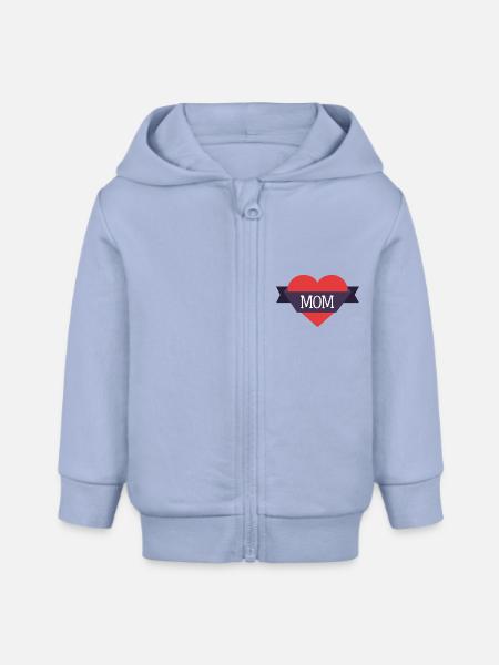 Mamma-Herz - Baby Organic Kapuzenjacke Baby Connector von Stanley/Stella - Sky