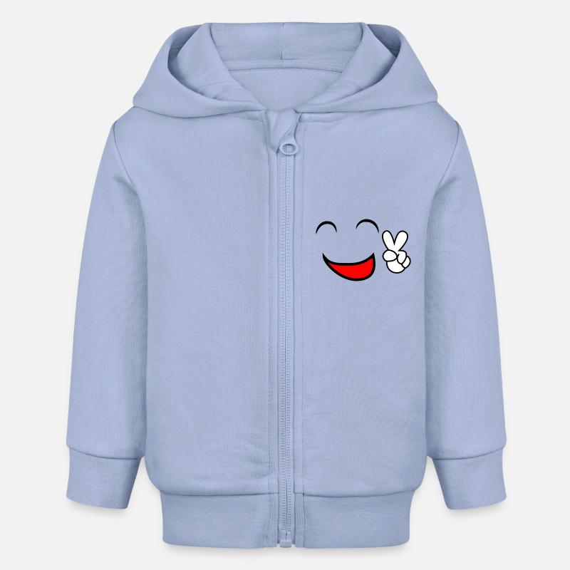 comic 3 - Veste à capuche bébé bio Stanley/Stella - ciel