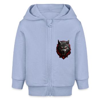 Loup du diable - Veste à capuche bébé bio Stanley/Stella - ciel - Devant