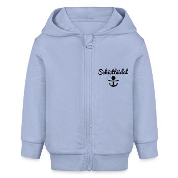 Schietbüdel anker Baby Hamburg Norddeutsch lustig - Baby Organic Kapuzenjacke Baby Connector von Stanley/Stella - Sky - Vorne