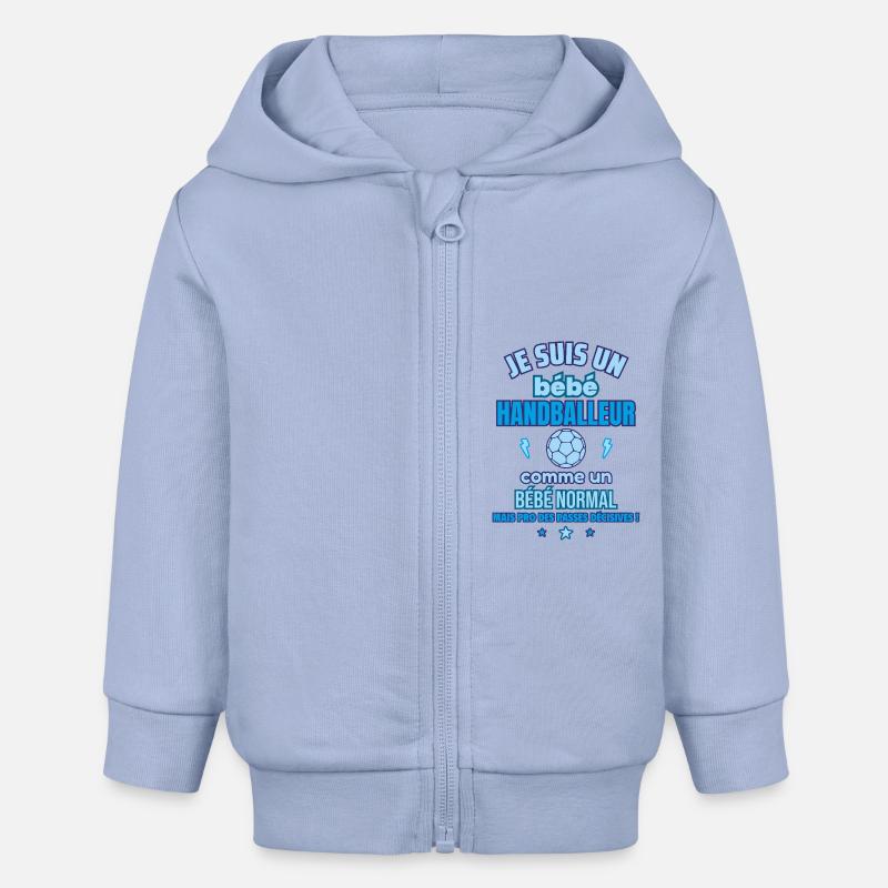 Bébé Handballeur Cadeau de naissance Drôle - Veste à capuche bébé bio Stanley/Stella - ciel
