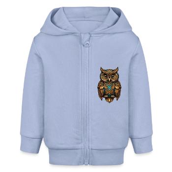Steampunk Eule - Baby Organic Kapuzenjacke Baby Connector von Stanley/Stella - Sky - Vorne
