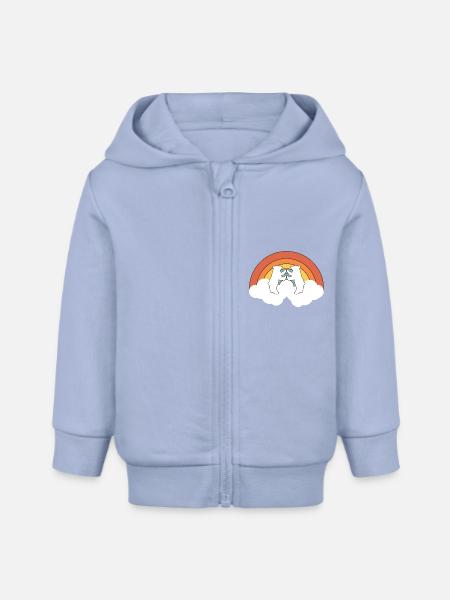 Zwei Eisbären - Baby Organic Kapuzenjacke Baby Connector von Stanley/Stella - Sky