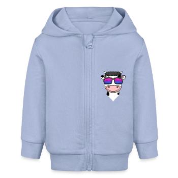 Bisexuell Kuh Geschenk - Baby Organic Kapuzenjacke Baby Connector von Stanley/Stella - Sky - Vorne