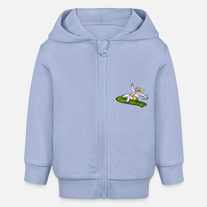 Gros garçon - Veste à capuche bébé bio Stanley/Stella - ciel