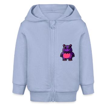 Nilpferd Halloween Tier - Baby Organic Kapuzenjacke Baby Connector von Stanley/Stella - Sky - Vorne