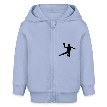 handball - Baby Organic Zip-up Hoodie by Stanley/Stella - sky - Front