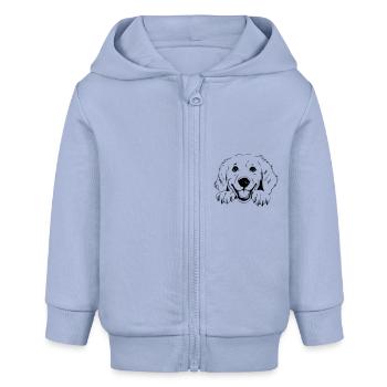 Golden Retriever - Baby Organic Kapuzenjacke Baby Connector von Stanley/Stella - Sky - Vorne