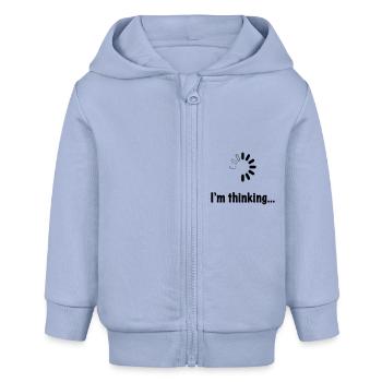 I'm thinking. - Baby Organic Zip-up Hoodie by Stanley/Stella - sky - Front