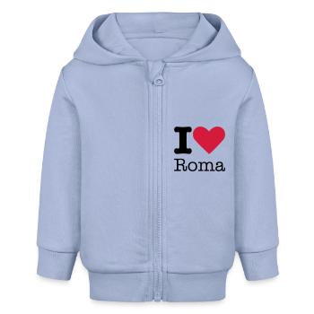 I Love Roma - Baby Organic Kapuzenjacke Baby Connector von Stanley/Stella - Sky - Vorne