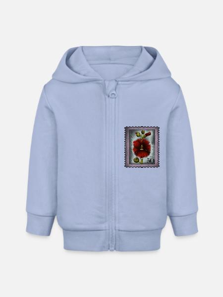 Briefmarke Malve - Baby Organic Kapuzenjacke Baby Connector von Stanley/Stella - Sky