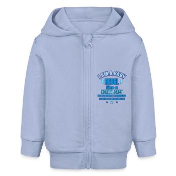 Baby Rebell Lustiges Geburtsgeschenk - Baby Organic Kapuzenjacke Baby Connector von Stanley/Stella - Sky - Vorne