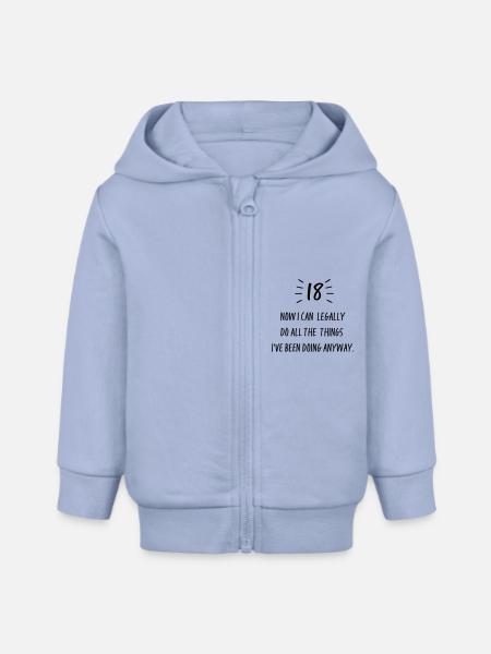 18 - Baby Organic Kapuzenjacke Baby Connector von Stanley/Stella - Sky
