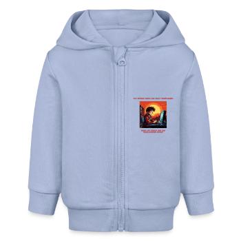 Ich würde gern die Welt verändern - Baby Organic Kapuzenjacke Baby Connector von Stanley/Stella - Sky - Vorne