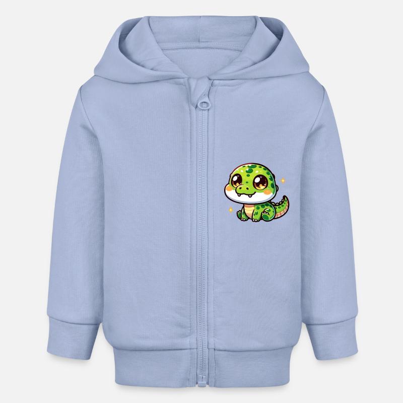 Drôle de petit dragon - Veste à capuche bébé bio Stanley/Stella - ciel