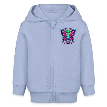 Personnage de papillon de dessin animé coloré - Veste à capuche bébé bio Stanley/Stella - ciel - Devant