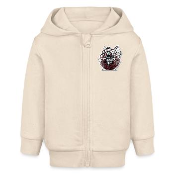 Funny Tangled Fishing Line Cartoon - Baby Organic Zip-up Hoodie by Stanley/Stella - soft Ecru - Front