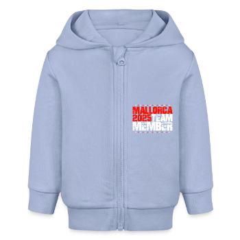 Mallorca 2025 Team - Baby Organic Kapuzenjacke Baby Connector von Stanley/Stella - Sky - Vorne
