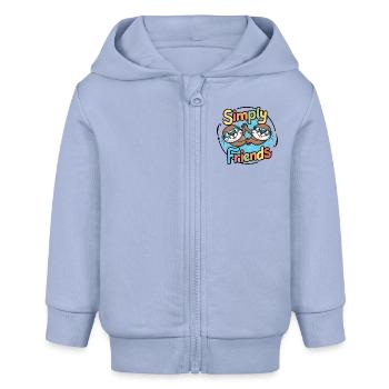 Zwei lustige Ottern Freunde fürs Leben - Baby Organic Kapuzenjacke Baby Connector von Stanley/Stella - Sky - Vorne