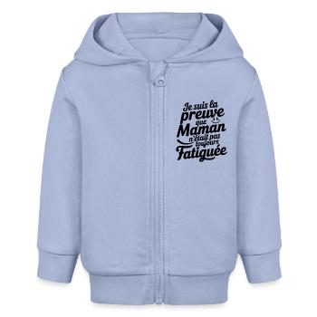 Je suis la preuve – Body bébé humoristique - Veste à capuche bébé bio Stanley/Stella - ciel - Devant