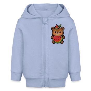 Melon-Baer - Baby Organic Kapuzenjacke Baby Connector von Stanley/Stella - Sky - Vorne