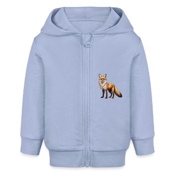 Fuchs Tier - Baby Organic Kapuzenjacke Baby Connector von Stanley/Stella - Sky - Vorne