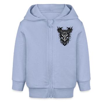 Dragon, Dragon Head, Mask, Face, Monster, Head - Baby Organic Zip-up Hoodie by Stanley/Stella - sky - Front