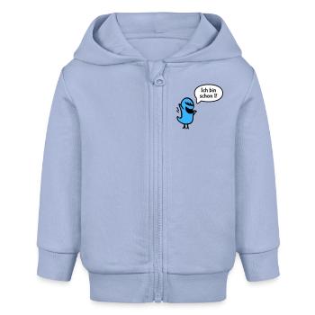 Ich bin schon eins - Baby Organic Kapuzenjacke Baby Connector von Stanley/Stella - Sky - Vorne