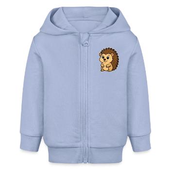 Süßer Igel im Cartoon-Stil - Baby Organic Kapuzenjacke Baby Connector von Stanley/Stella - Sky - Vorne