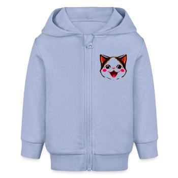 Visage d’anime kawaii chaton mignon - Veste à capuche bébé bio Stanley/Stella - ciel - Devant
