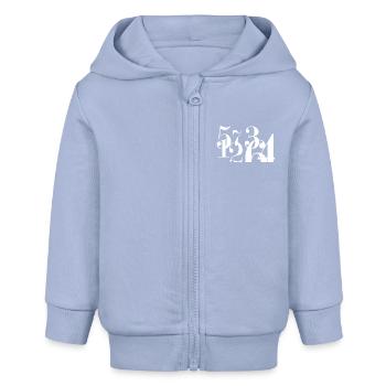 Zahlen - - Baby Organic Kapuzenjacke Baby Connector von Stanley/Stella - Sky - Vorne