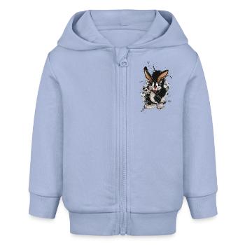 Osterhase Comic-splash Poster - Baby Organic Kapuzenjacke Baby Connector von Stanley/Stella - Sky - Vorne